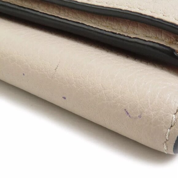 Auth LOEWE Anagram Trifold Wallet Greige/Brown Leather - Picture 14 of 14